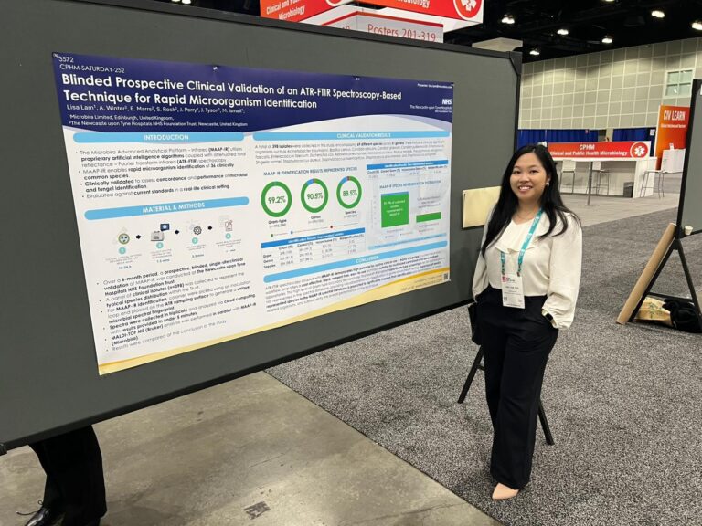 Lisa Lam, Director of Science and Technology presenting her poster at ASM Microbe 2025